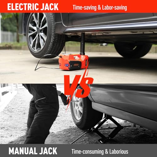 Car Jack 5 Ton 12V Hydraulic Floor Jack with Tire Pump for SUV Truck Sedan Y8373