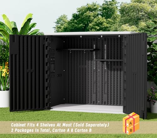 Outdoor Vertical Storage Shed, 57 Cu.ft, Waterproof, Lockable, Brown G868262