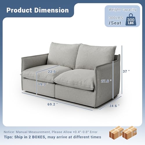 Modular Sectional Sofa, Waterproof Down Filled, Dark Gray C7587