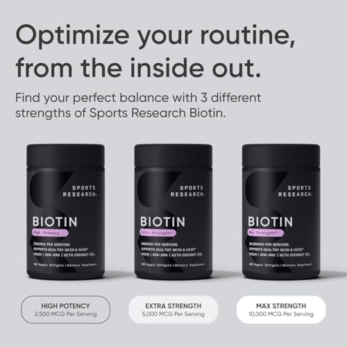 Vegan Biotin 10,000mcg with Coconut Oil Softgels T3327
