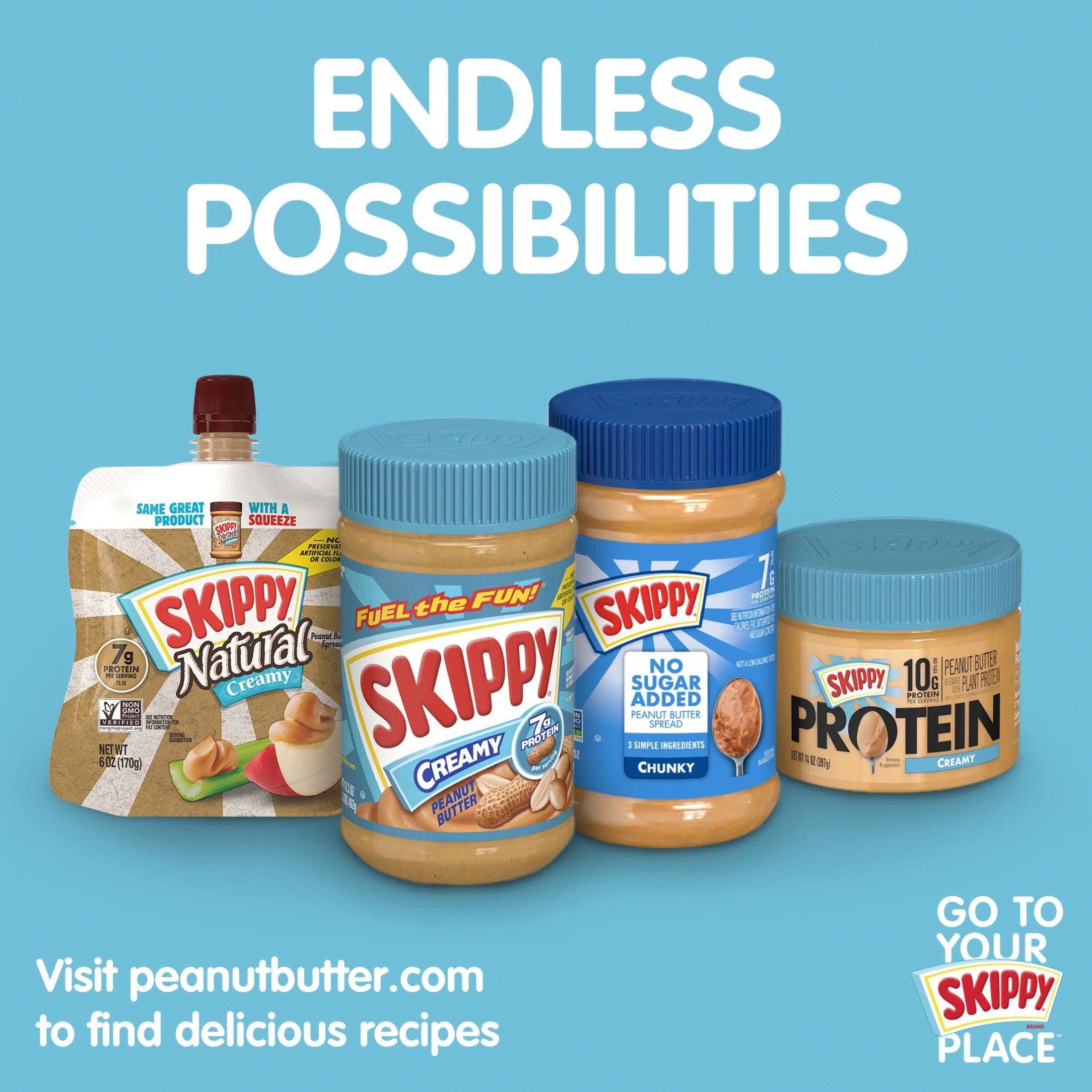 Creamy Peanut Butter Squeeze Packs, 1.15 oz (64 Pouches) X665