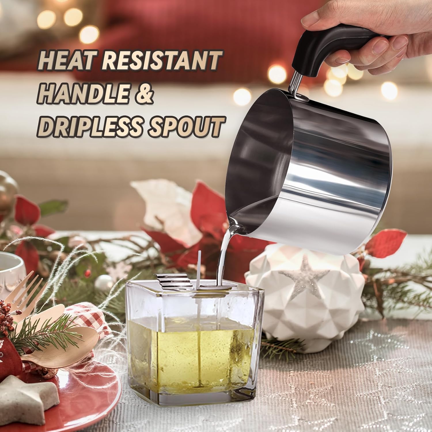 Wax Melter for Candle Making, 1L Melting Pot with Digital Temperature Display A2391