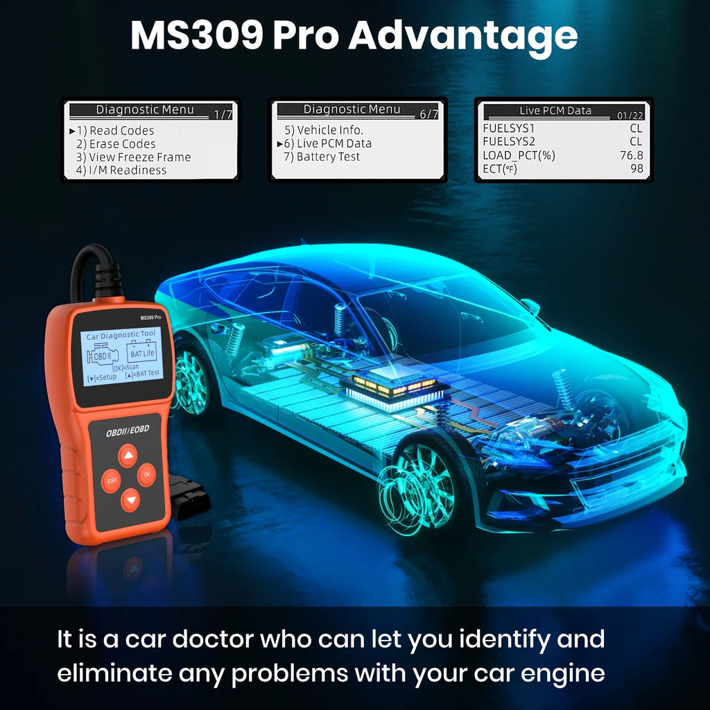 OBD2 Scanner Code Reader Car Diagnostic Tool M7282