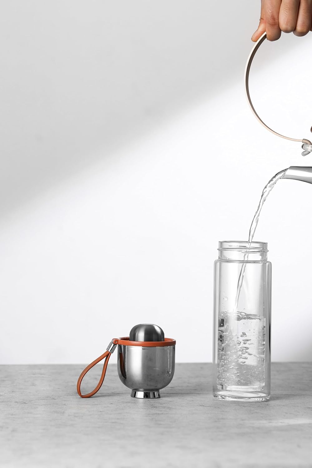 Magnetic Tea Infuser Bottle with Leakproof Double Wall Glass W194