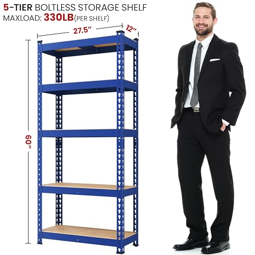 5-Tier Adjustable Metal Shelving Unit for Garage, Pantry, and Warehouse M7734