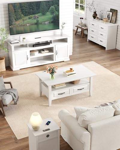 Lift Top Coffee Table with Open and Hidden Storage, Modern Fluted Design S200567
