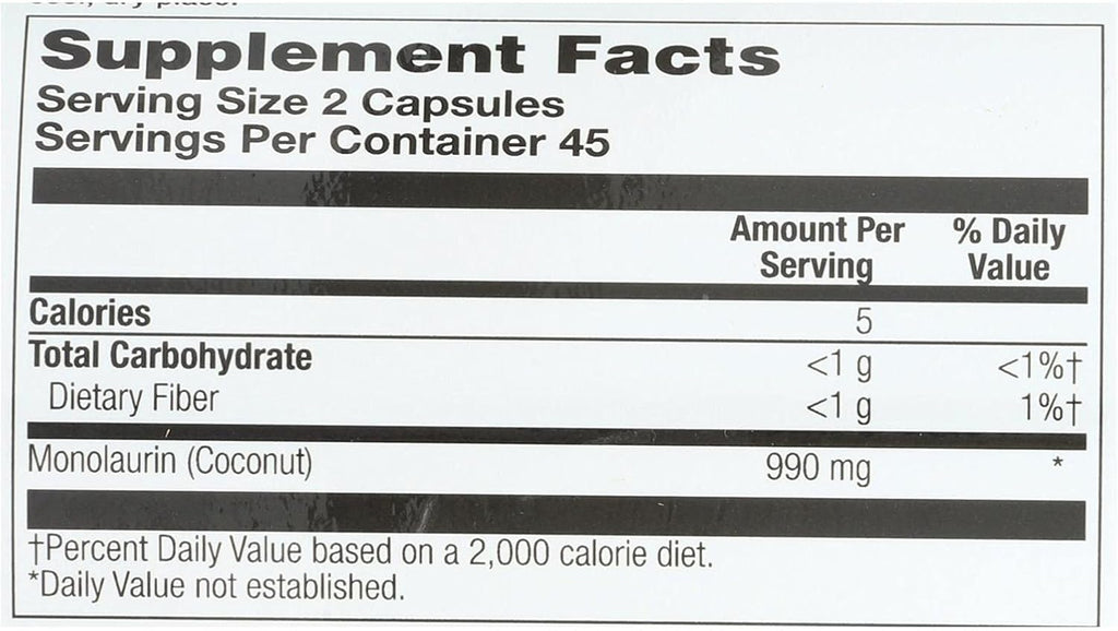 Monolaurin 90 Veggie Capsules M93231