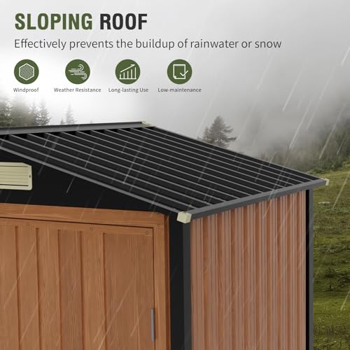 Metal Storage Shed 5x3 ft with Lockable Door for Garden and Backyard B82351