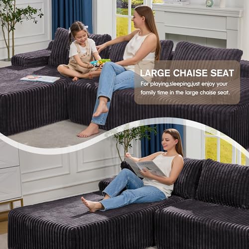 Modular L-Shape Sectional Sofa with Oversized Chaise A47792