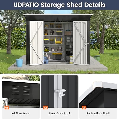 Outdoor Storage Shed 6 x 6 FT Resin Garden Shed with Lockable Door U891