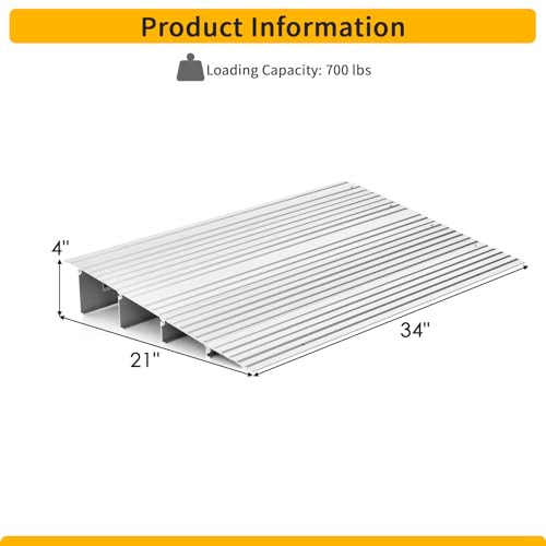 Door Threshold Ramp with Non-Slip Surface, 3 Inch Rise for Wheelchairs and Scooters Q959