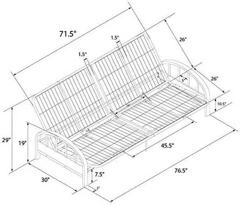 Futon Frame in Gunmetal Grey R669