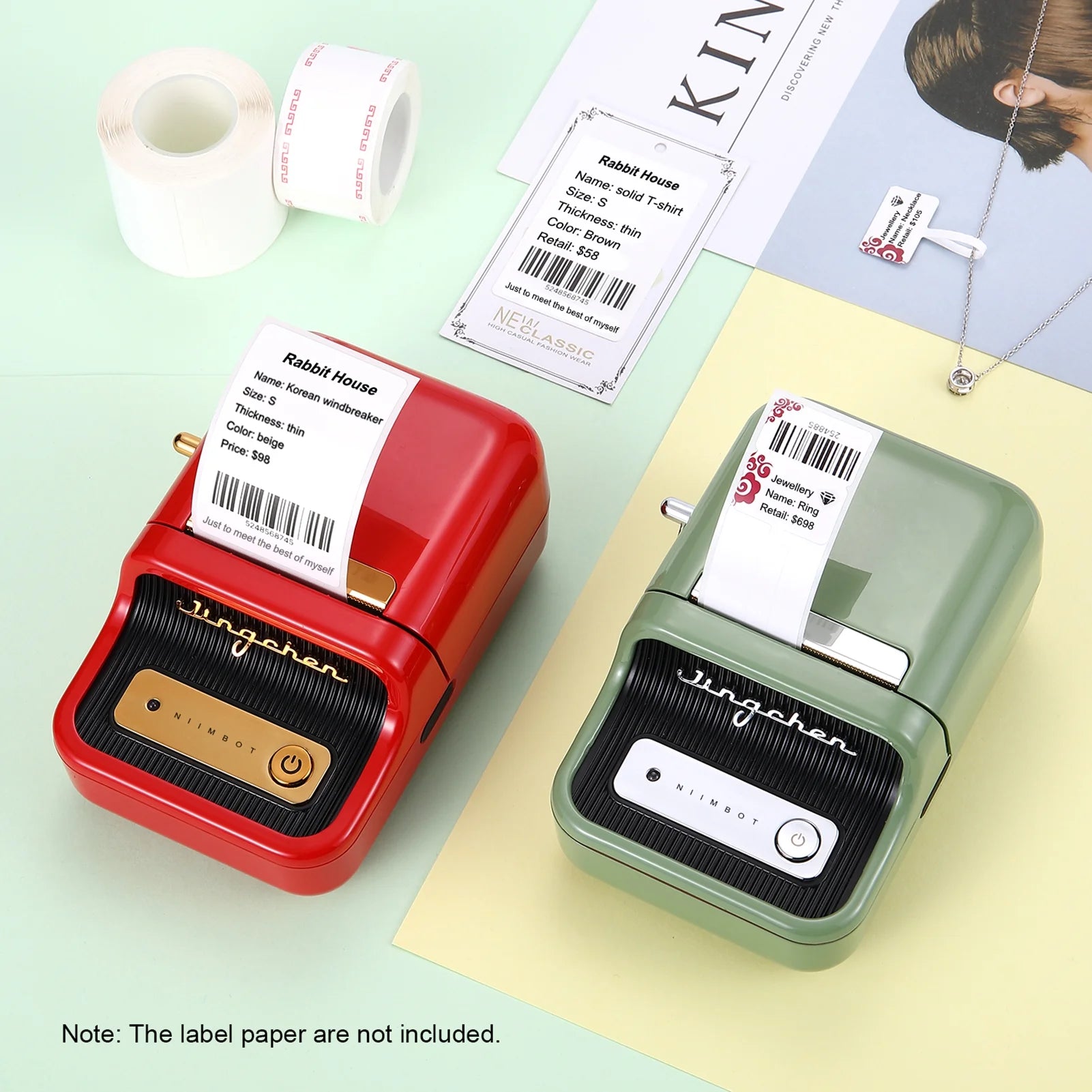 Portable Wireless BT Thermal Label Maker for Home Retail Store Labeling M801425