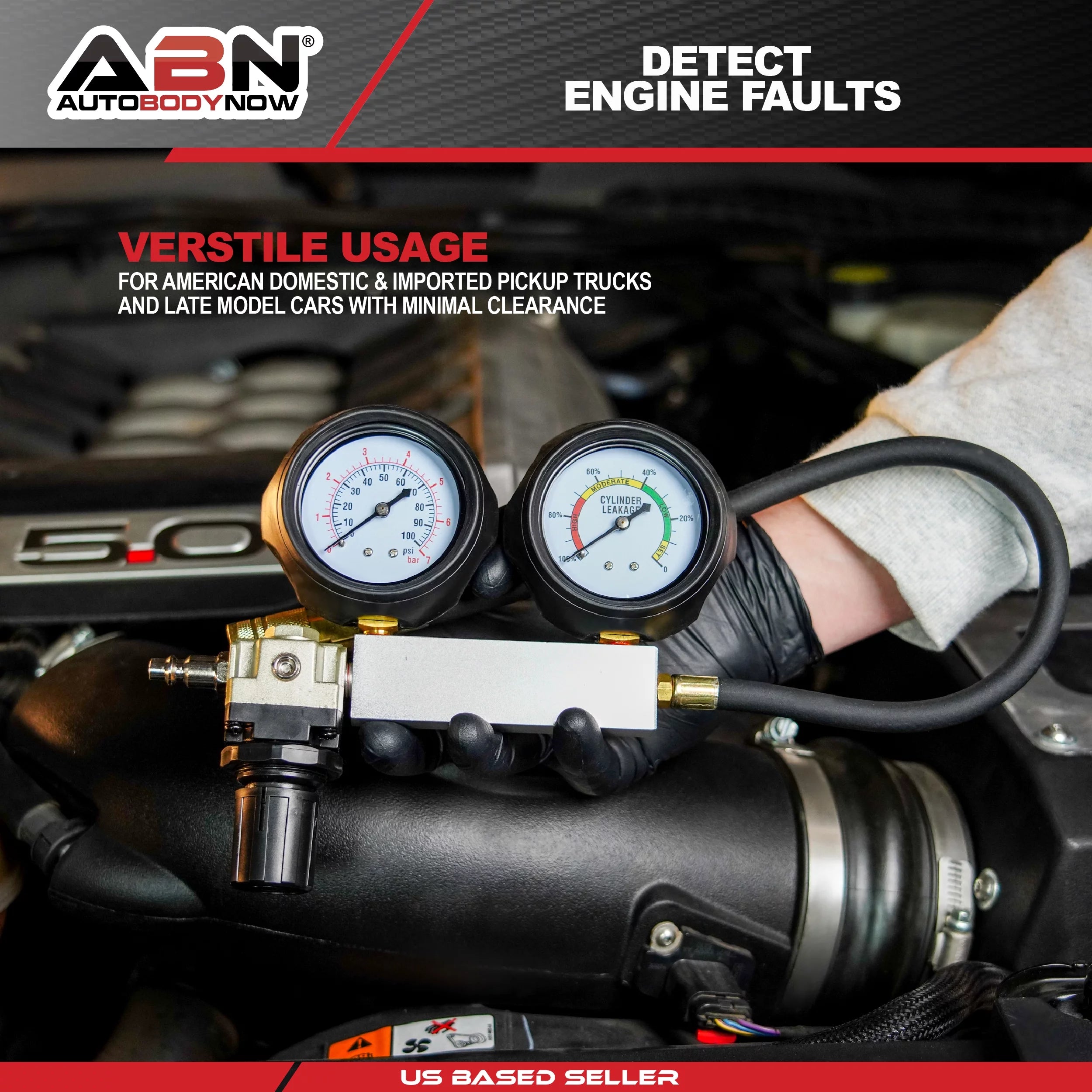 Cylinder Leak Detector & Engine Compression Tester Kit G5546