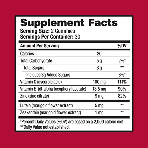 Vitamin & Mineral Supplement Gummies for Eye Health, Mixed Fruit, 60 Count L5921