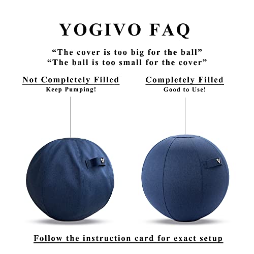 Exercise Ball Chair with Cover for Office, Home, Pilates and Yoga I468