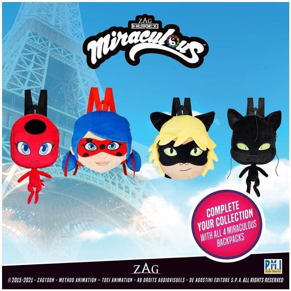 Miraculous Ladybug Plush School Backpack 12-Inch Collectible Q466604