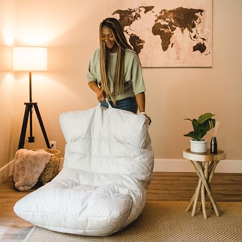Dorm Bean Bag Chair with Drink Holder and Pocket, 3 feet R2503
