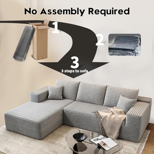 Modular Sectional Sofa with Ottoman, U-Shaped Deep Seat Couch for Living Room O870