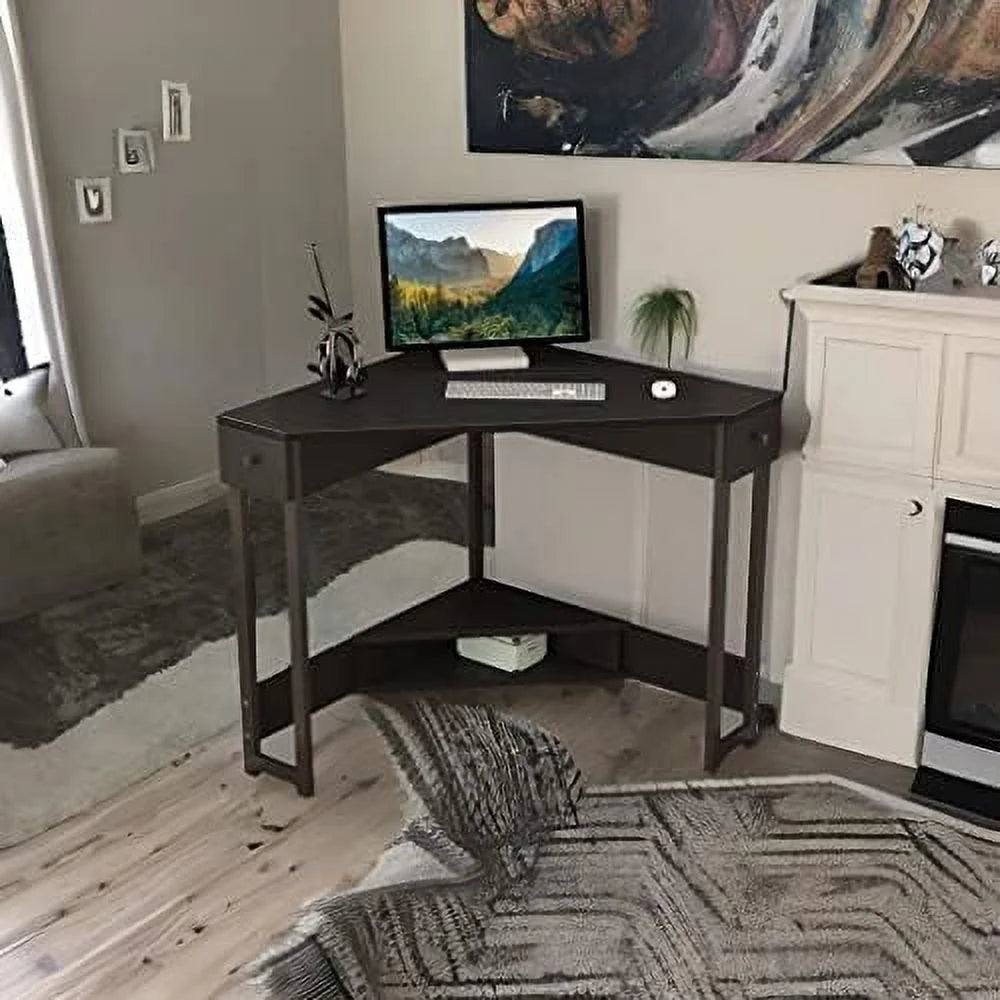 Corner Desk 31.5 Inch Triangle Computer Desk with Drawer for Small Space K172