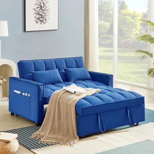 Convertible Sleeper Sofa Bed with Pull-Out Bed and Adjustable Backrest V521