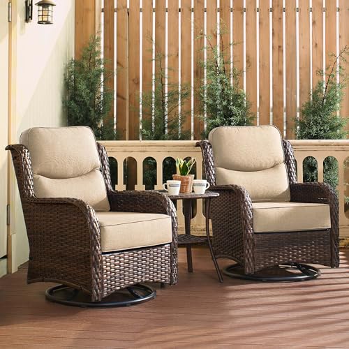 Outdoor Wicker Conversation Set with Cushions, 7 Pieces P4930