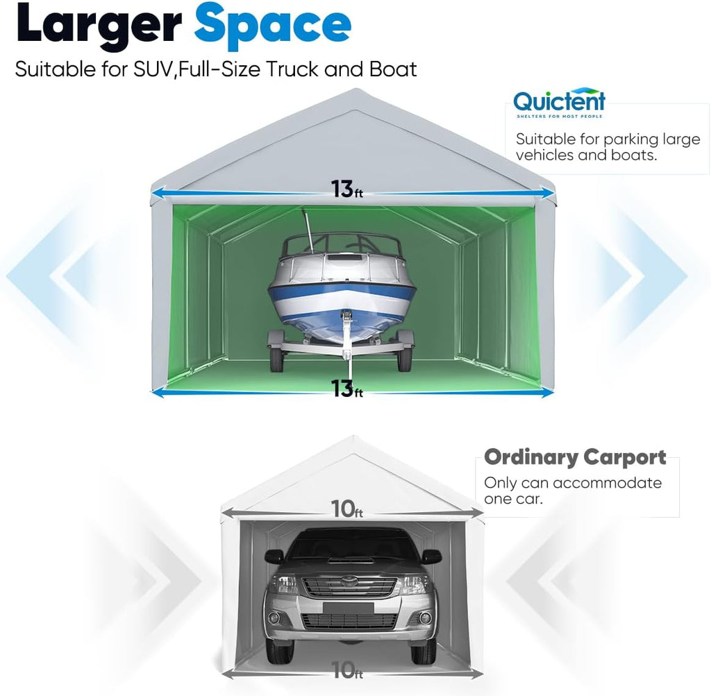 Heavy Duty Carport Galvanized Canopy Outdoor Boat Shelter C392581