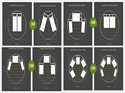 4 Season Large Waterproof Cotton Canvas Bell Tent with Stove Jack Hole G612