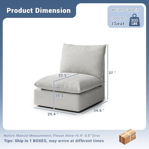 Modular Sectional Sofa, Waterproof Down Filled, Dark Gray C7587
