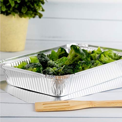 Disposable Aluminum Oblong Baking Pans with Cardboard Lids, 12 x 8 x 2 Inch, Pack of 10 S16336
