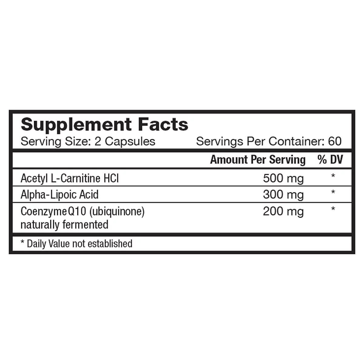 CoQ10 with Alpha Lipoic Acid and Acetyl L-Carnitine, 120 Capsules O8932