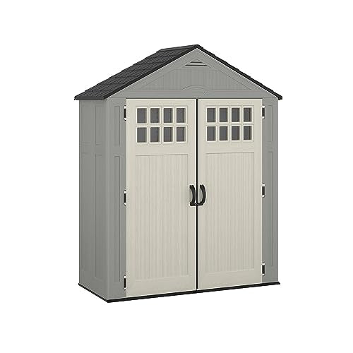 Heavy-Duty Resin Outdoor Shed with Double Doors and Windows, 6 x 3 ft X3464