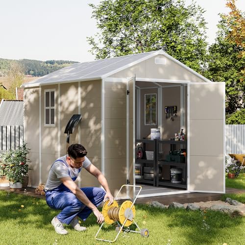 Outdoor Storage Shed 6 x 6 FT Resin Garden Shed with Lockable Door U891