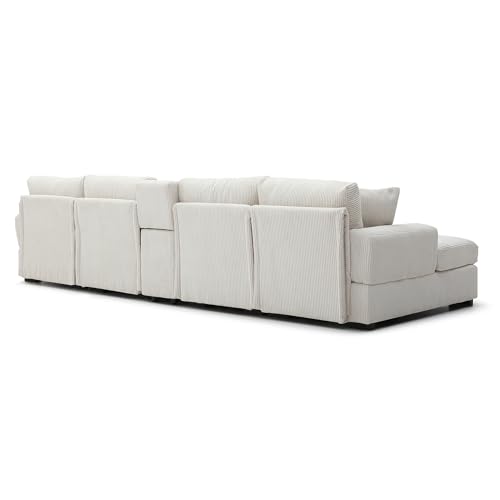 Modular Sectional Sofa with Ottoman, U-Shaped Lounge Couch H930