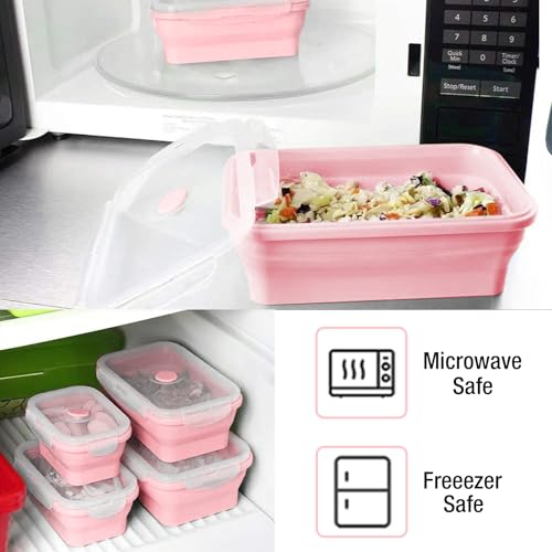 Collapsible Food Storage Containers with Airtight Lids, Microwave Safe S401756