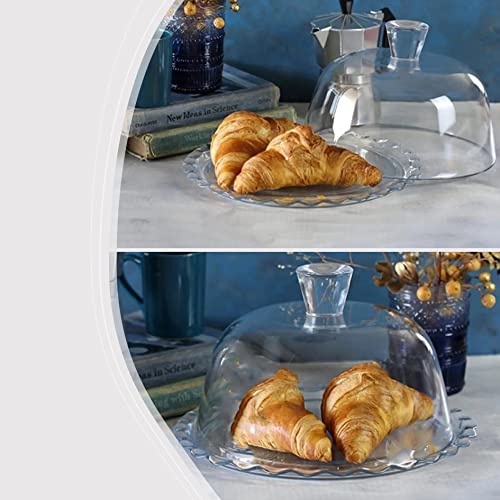 Glass Cake Stand with Dome, 10 Inch Serving Platter E2997