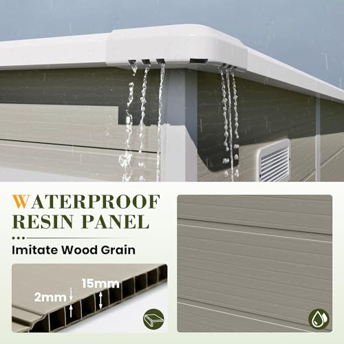 Outdoor Storage Shed 6 x 6 FT Resin Garden Shed with Lockable Door U891
