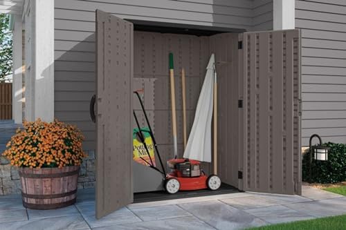Outdoor Storage Shed with Lockable Double Doors, Weather-Resistant O4983