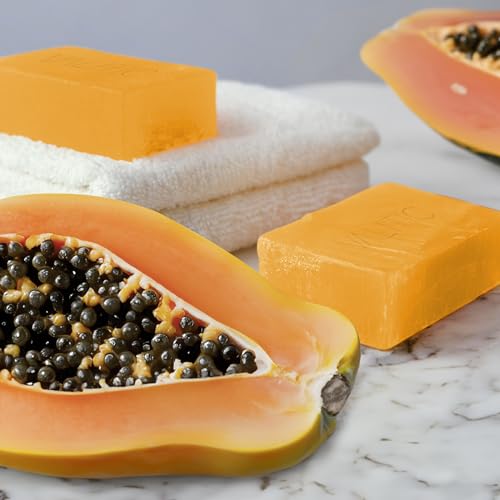 Papaya and Turmeric Kojic Acid Soap Bar for Dark Spots, 2 Pack Z1933
