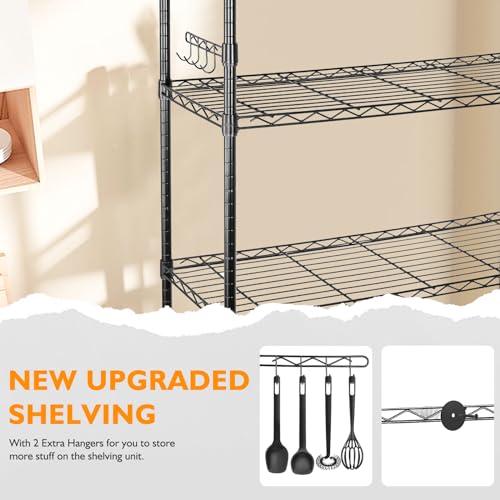 Heavy Duty 6-Tier Storage Shelves with Wheels, Adjustable Metal Wire Rack E412