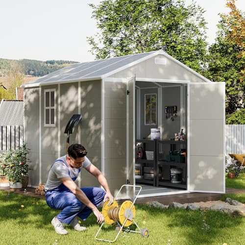 Outdoor Storage Shed 6 x 6 FT Resin Garden Shed with Lockable Door U891