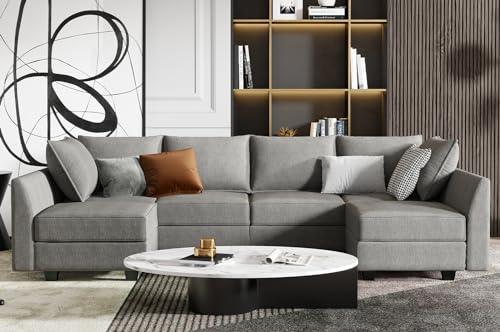 Modular Sectional Sofa with Storage, Grey Z479035