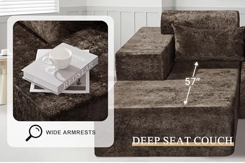 L-Shape Modular Sectional Sofa with Deep Seat, No Assembly Required C597556