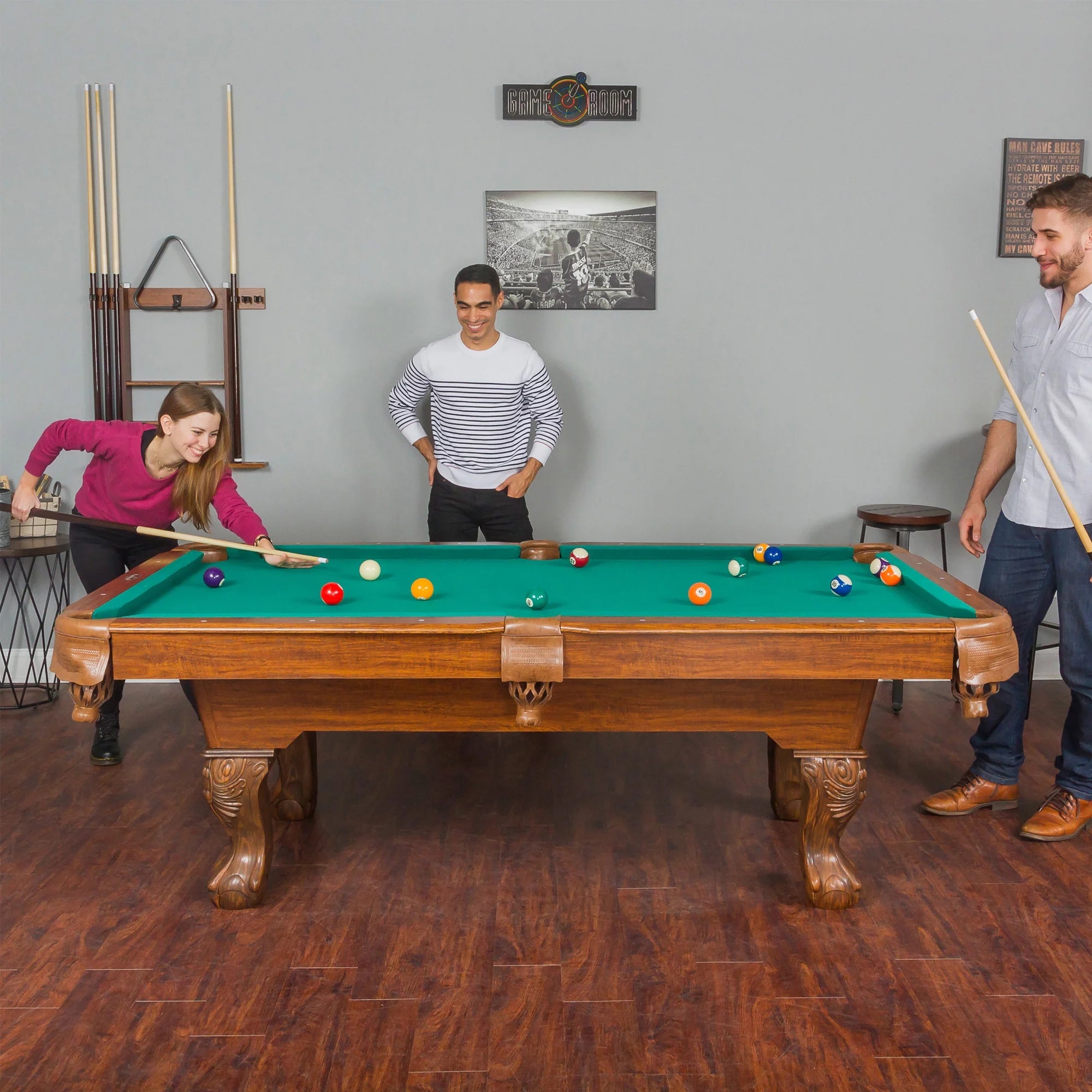 87" Billiard Pool Table in Green A99819