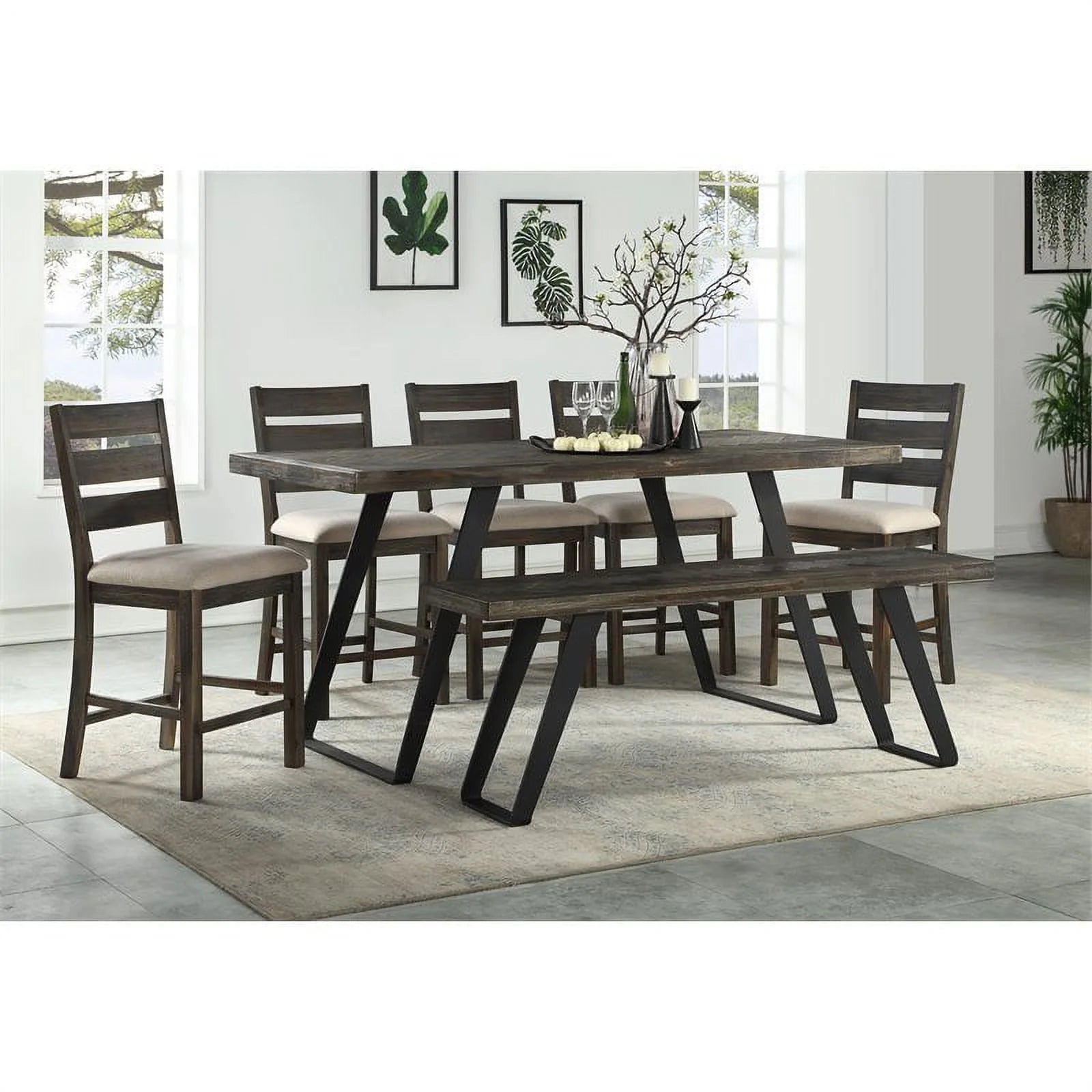 Herringbone Counter Height Dining Table T238