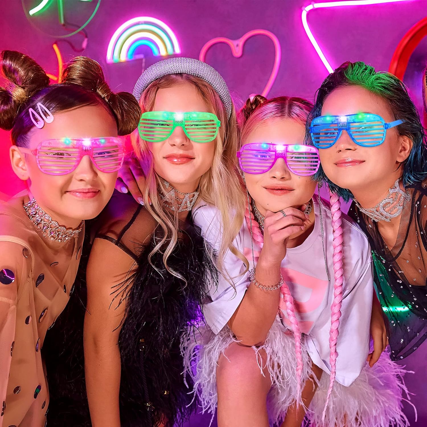 15 Pack Light Up LED Glasses for Kids Adults Party Favors X3283