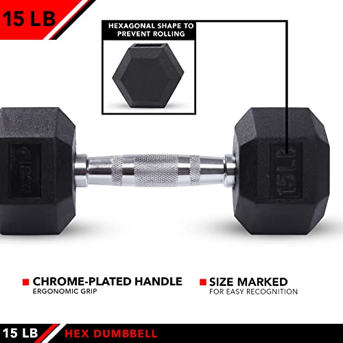 Rubber Hex Dumbbells with Ergonomic Hand Weights for Strength Training P691176