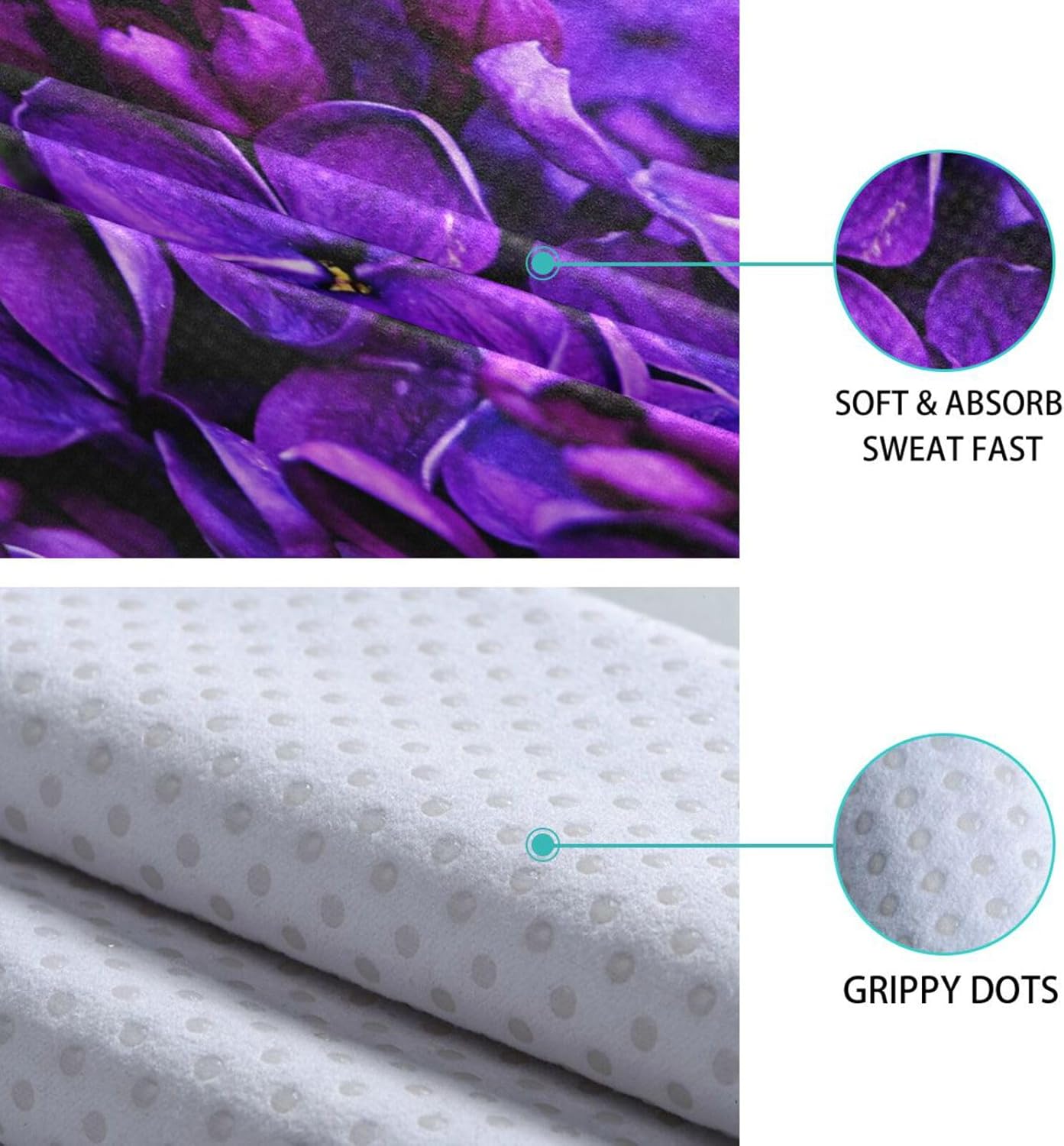 Non Slip Sweat Absorbent Yoga Mat Towel with Storage Bag E4212