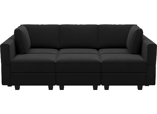 Modular Velvet Sectional Sofa with Chaise Lounge and Storage X4138
