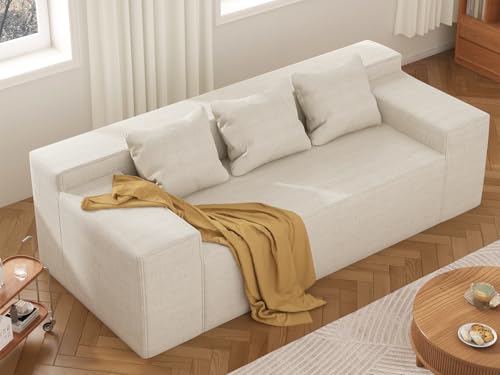 Small Sofa Loveseat with 2 Pillows, Cat-Scratch Resistant Linen, Grey K916760